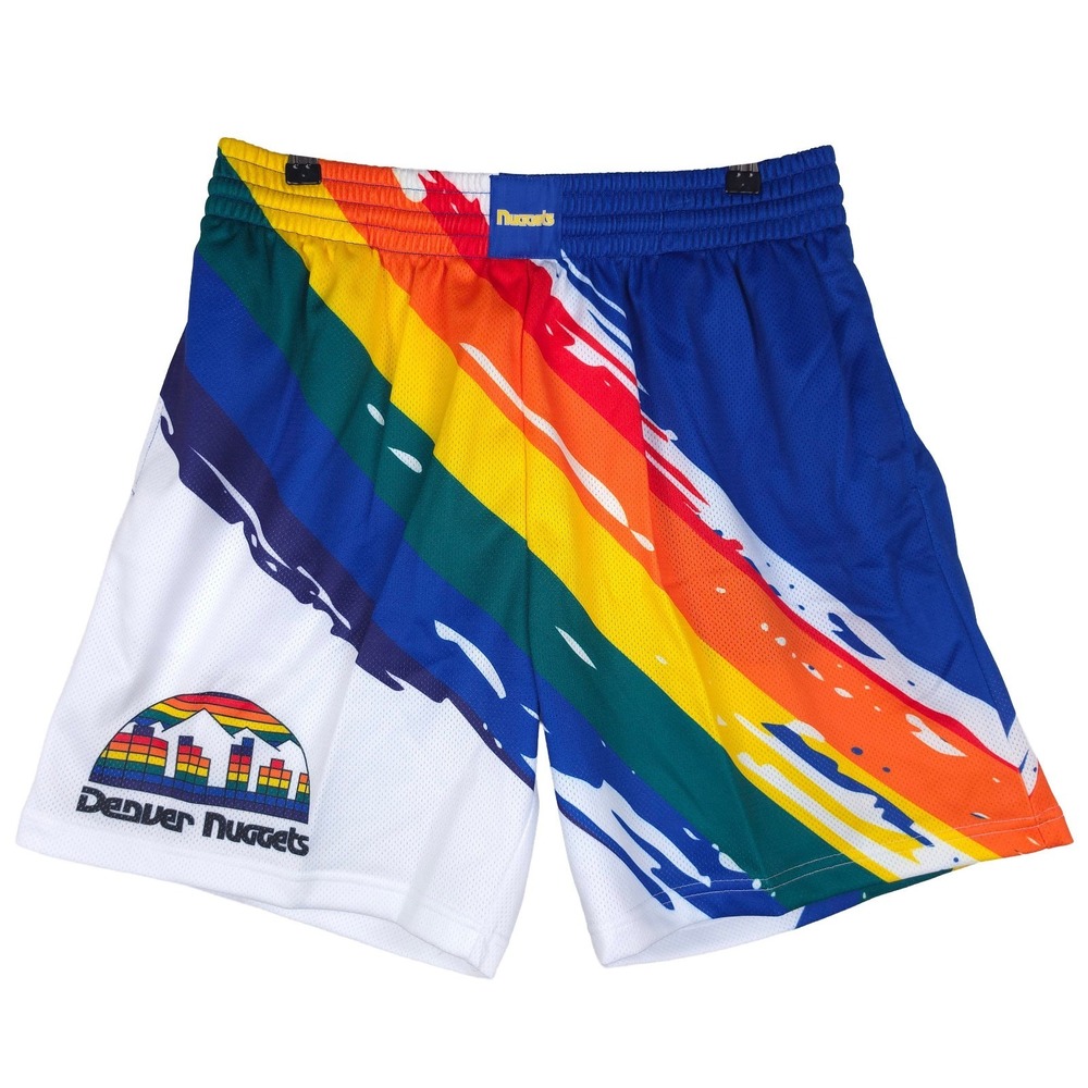 Denver Nuggets Mitchell & Ness NBA‎ Large Jersey Shorts Paint Splash Art New